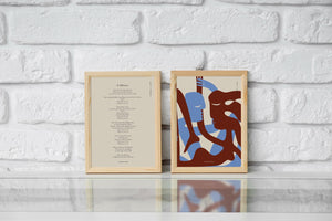 Two wooden frames of the wall art collection called "A Minuet" from 11 Modern Muses
