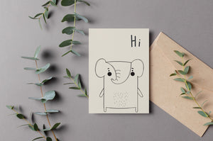 Hi, Elephant | Nursery Card