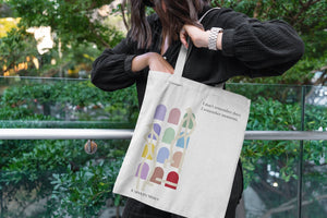 Canvas tote bag from the Moments collection, featuring a minimalist line-art design inspired by the 2025 Planner. Ideal for carrying daily essentials, with a matching aesthetic for fans of thoughtful planning and reflection.