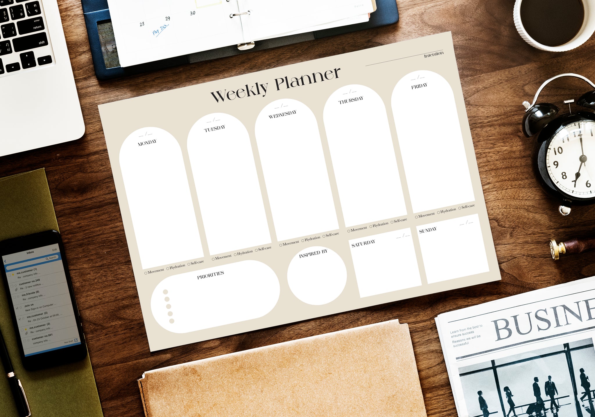 WEEKLY DESK PLANNER