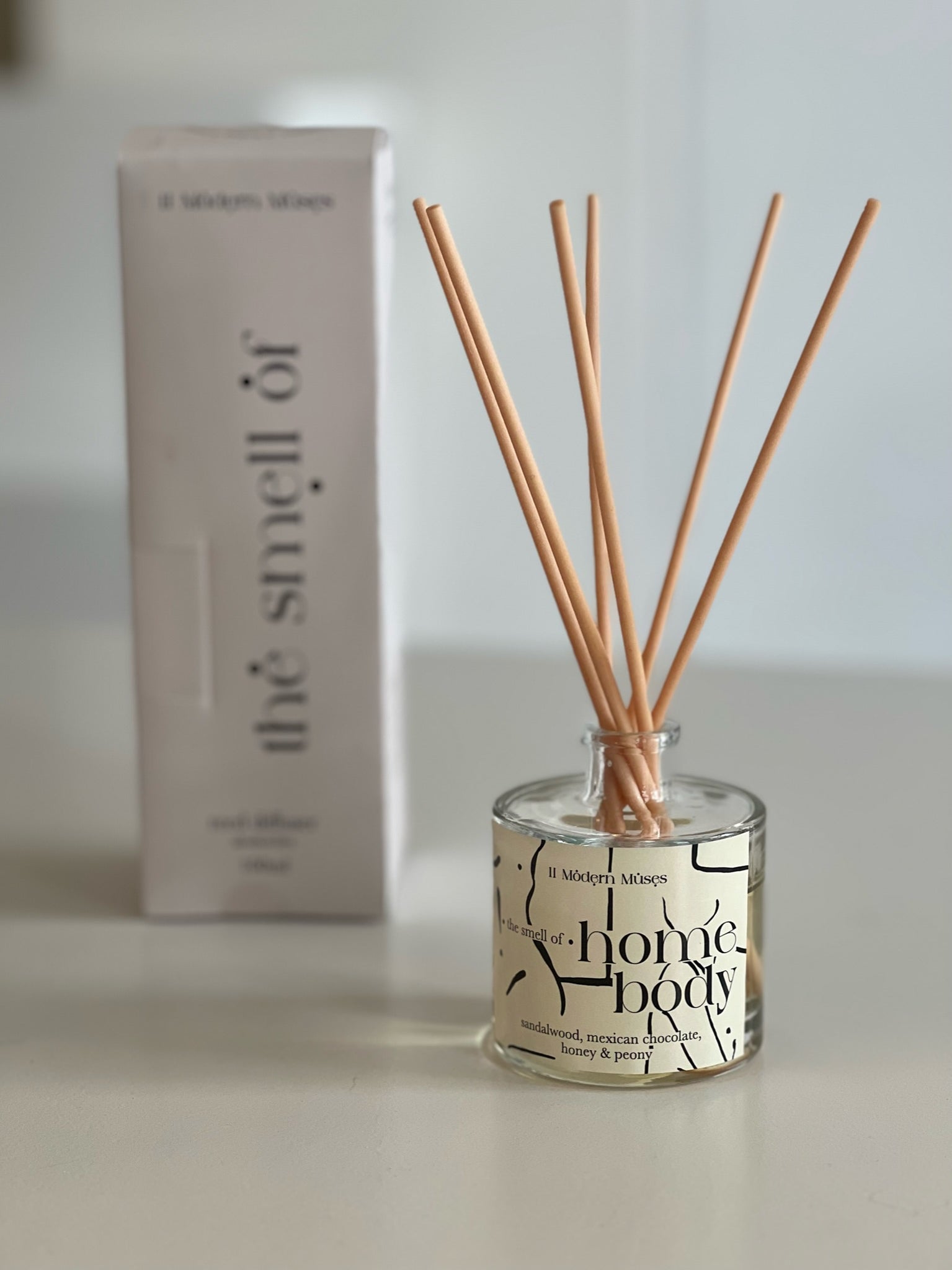 THE SMELL OF HOMEBODY - MILKY TONES OF SANDALWOOD, MEXICAN CHOCOLATE, HONEY & PEONY